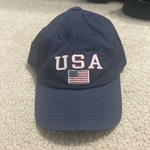 Navy Blue USA hat with American flag